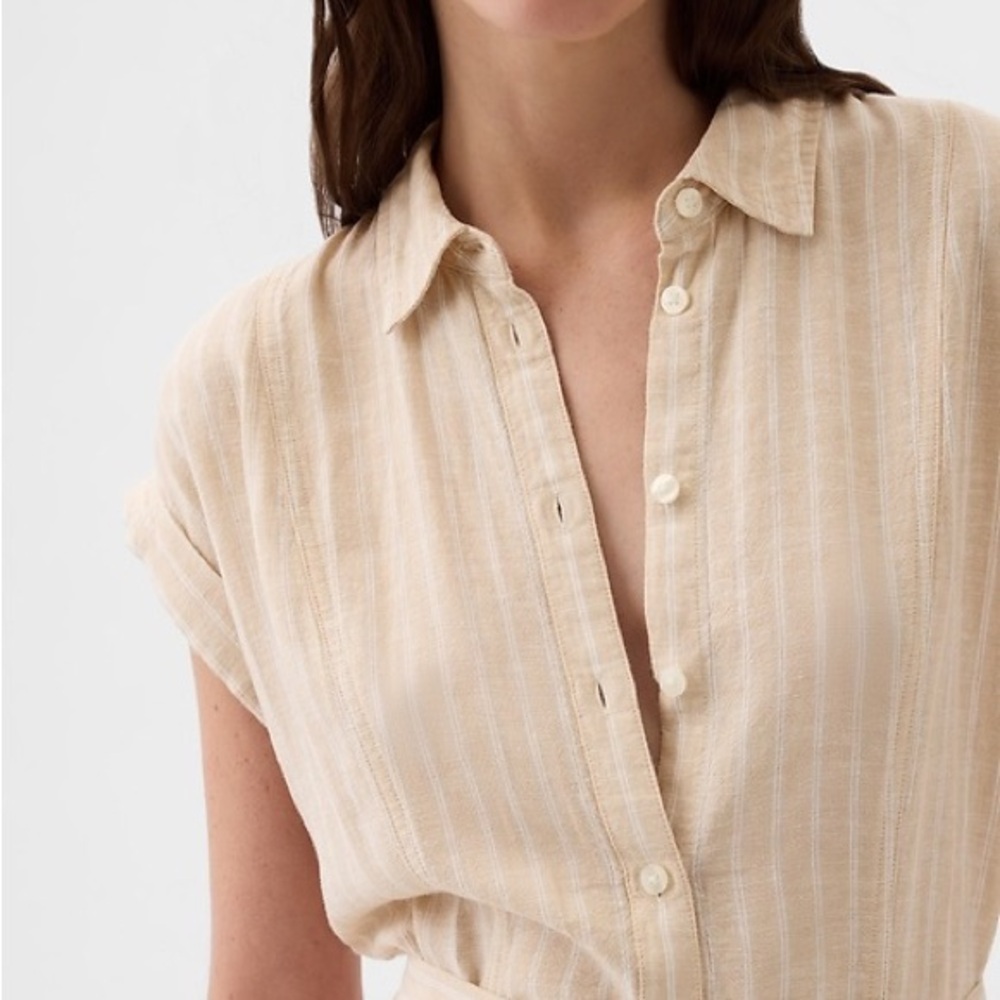 GAP Linen blend midi shirt dress - Picture 3 of 8